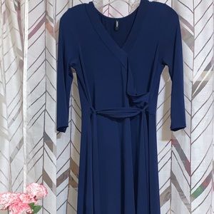 Navy V- Neck Maxi Dress